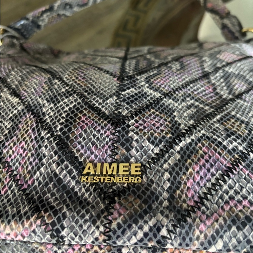 🩶🩷AIMEE KESTENBERG LEATHER EXOTIC SNAKESKIN HOBO BAG!🩶🩷 - Picture 8 of 12